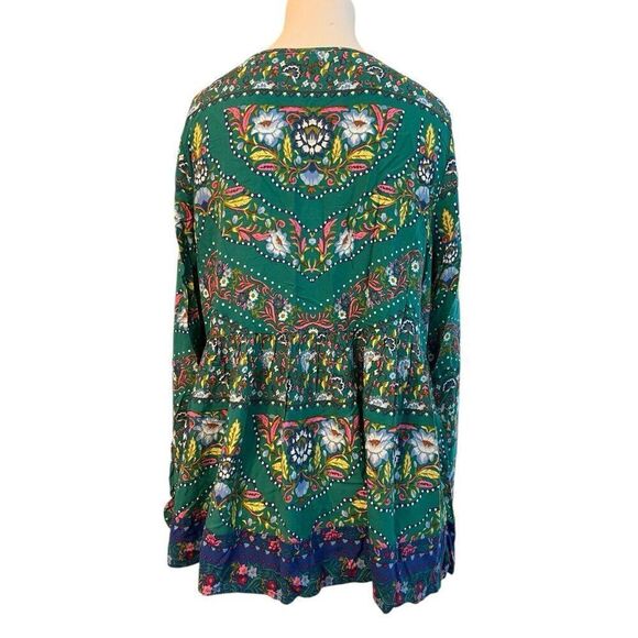 Matilda Jane Ladies M Boho Babydoll Top Evergreen Make Believe Floral Blouse - Picture 2 of 5
